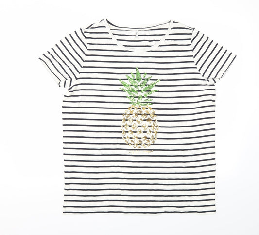 Only Womens Multicoloured Striped  Basic T-Shirt Size XL