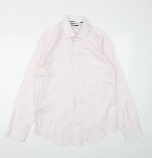 M&S Mens Pink    Button-Up Size 15.5