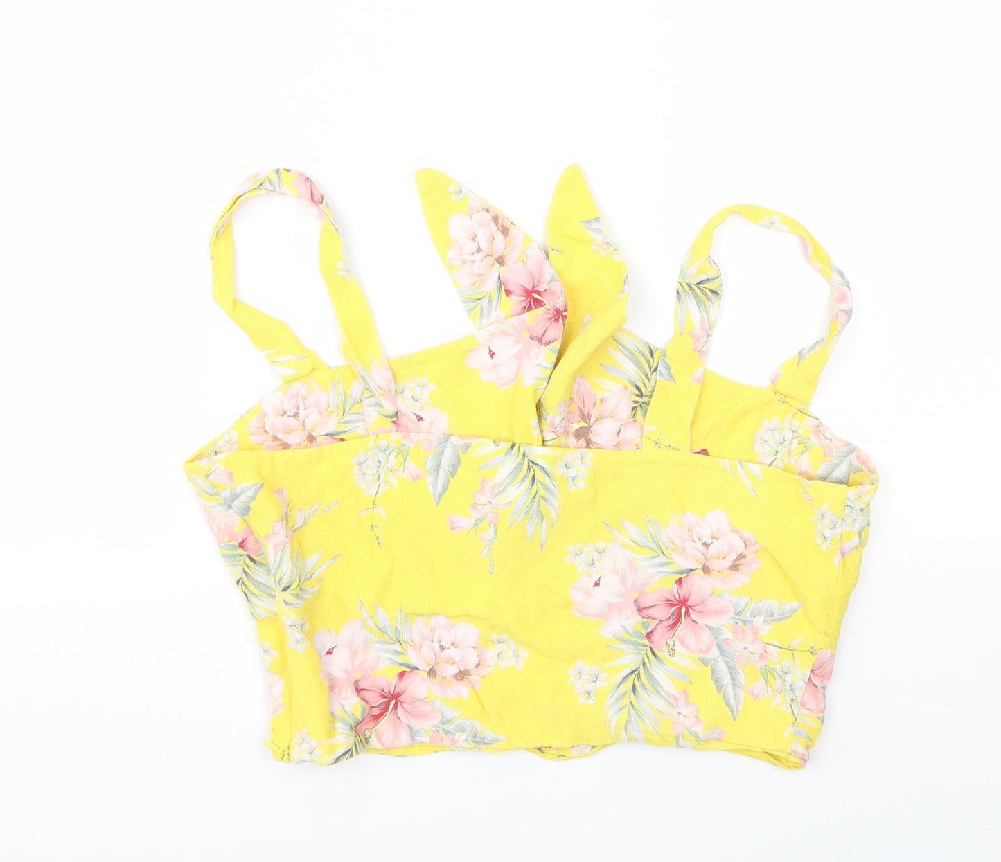 New Look Womens Yellow Floral  Basic T-Shirt Size 12