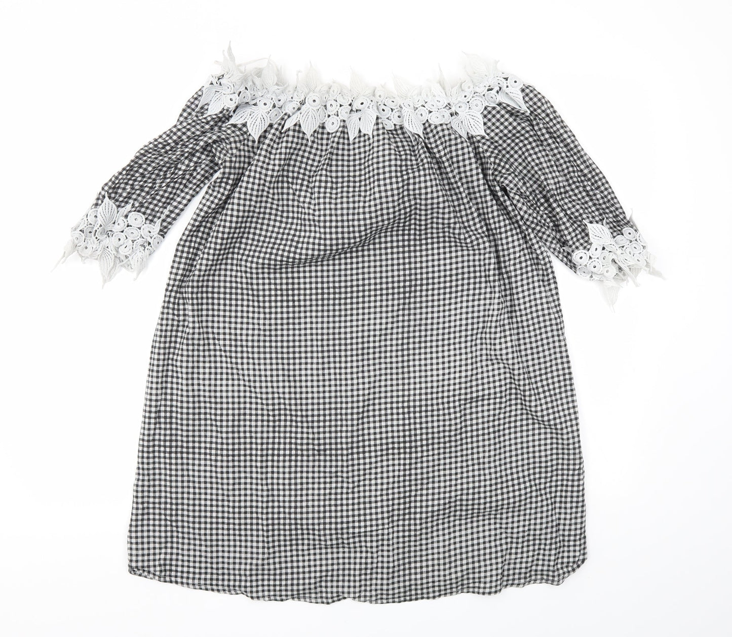 Select Womens Black Check  Fit & Flare  Size 12