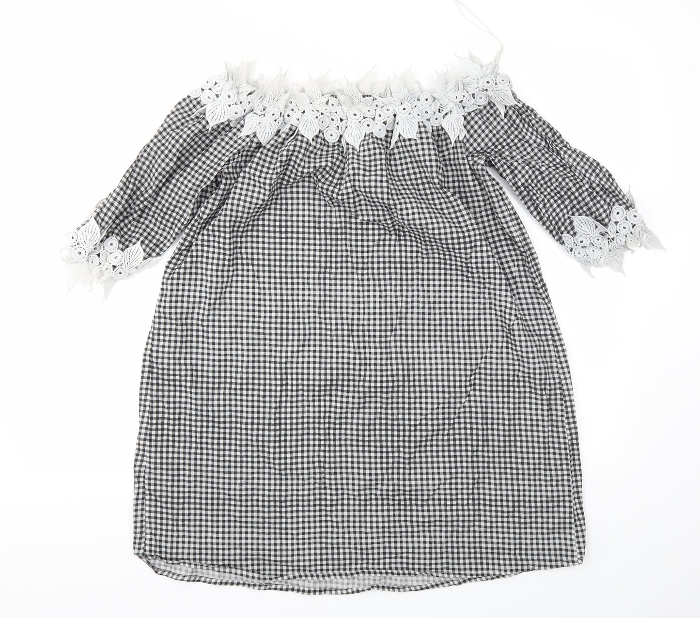 Select Womens Black Check  Fit & Flare  Size 12