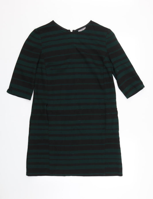 Phase Eight  Womens Green Striped  T-Shirt Dress  Size 10