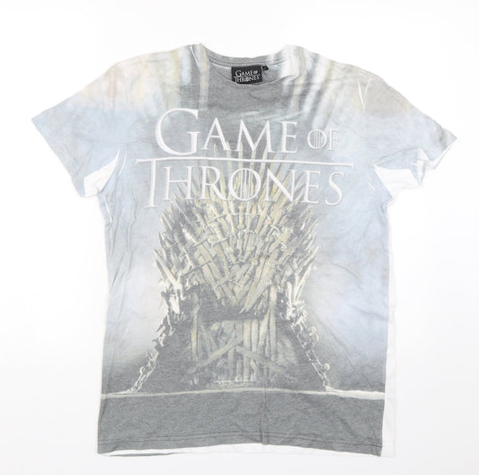 Cedar Wood State Mens White    T-Shirt Size S  - Game Of Thrones