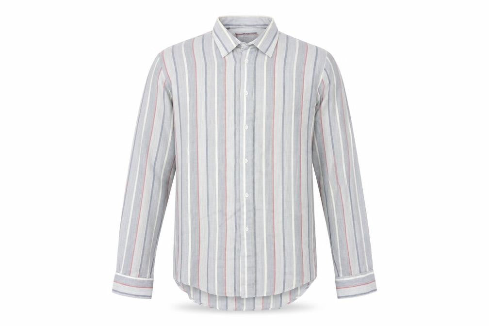 Finesse  Mens Grey Striped   Button-Up Size 16