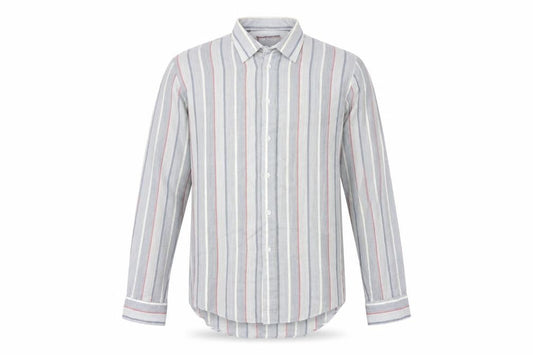 Finesse  Mens Grey Striped   Button-Up Size 16
