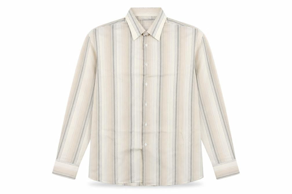trend Mens Brown Striped   Button-Up Size M
