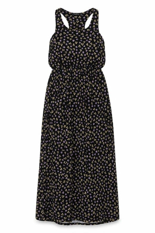 Boohoo  Womens Black Floral  A-Line  Size 4