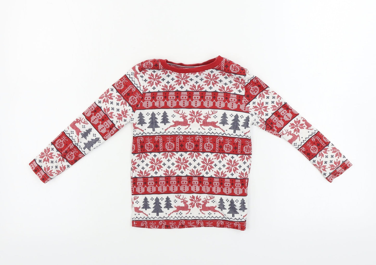 Primark  Boys Red Geometric  Basic T-Shirt Size 3-4 Years