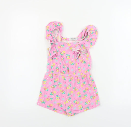 Primark  Girls Pink Floral  Jumpsuit One-Piece Size 4-5 Years