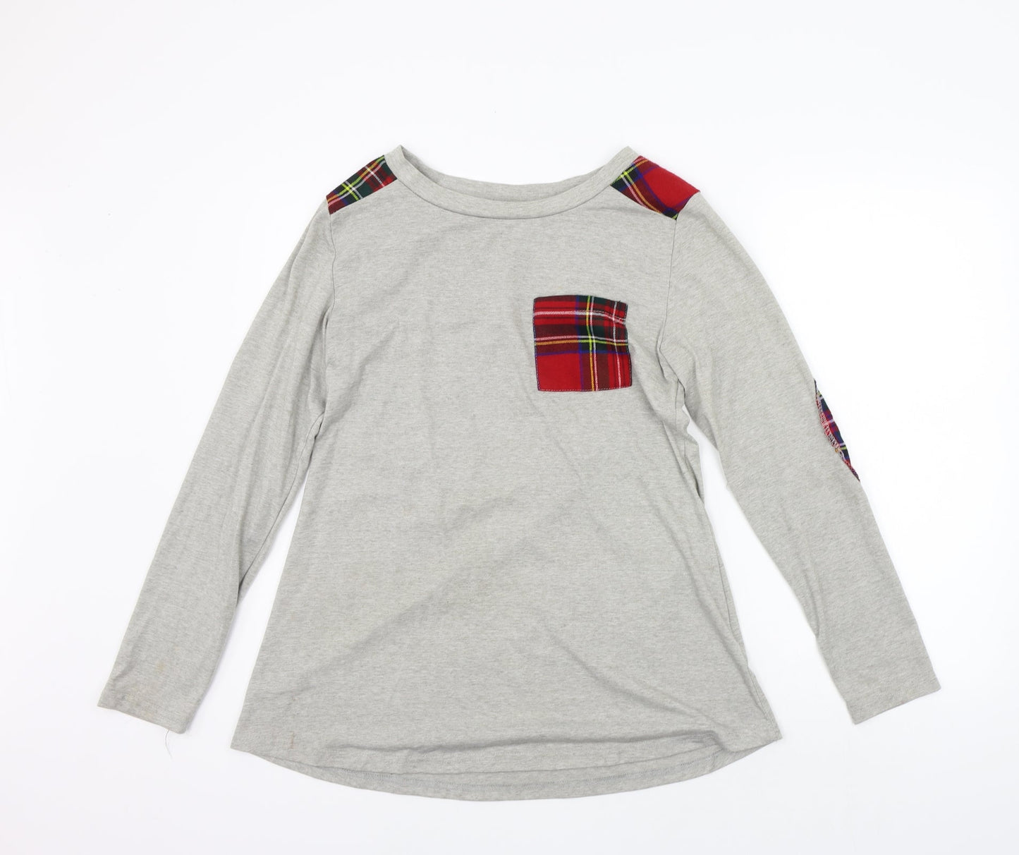 Blooming Jelly Womens Grey Check  Basic T-Shirt Size S