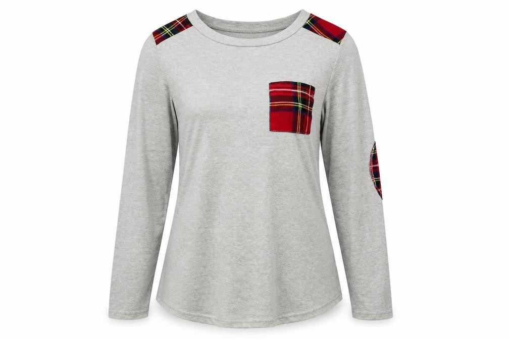 Blooming Jelly Womens Grey Check  Basic T-Shirt Size S