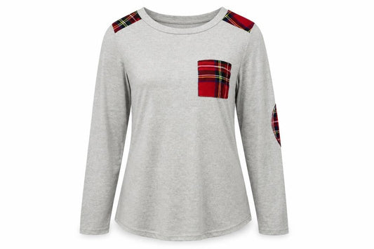 Blooming Jelly Womens Grey Check  Basic T-Shirt Size S