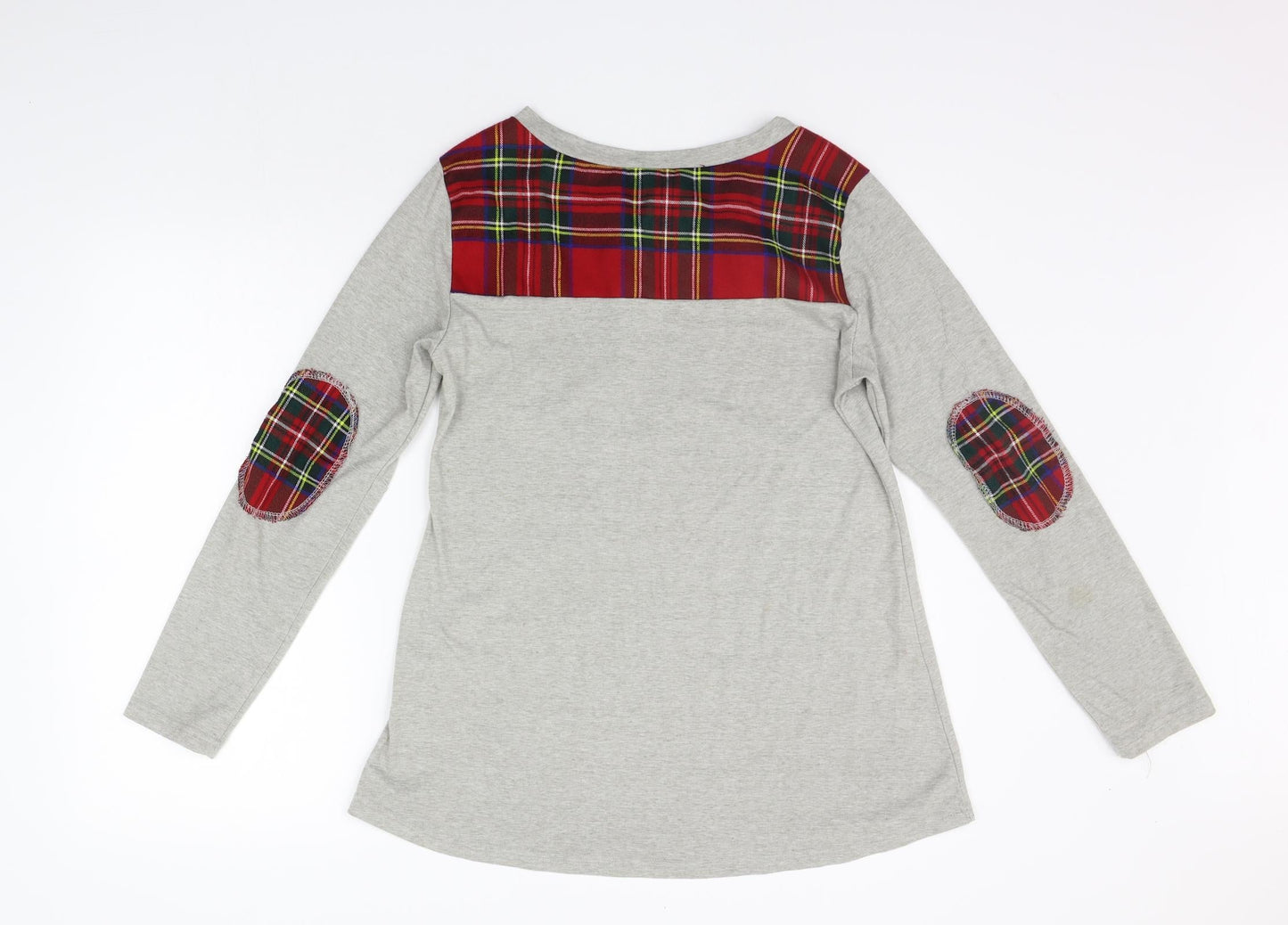 Blooming Jelly Womens Grey Check  Basic T-Shirt Size S