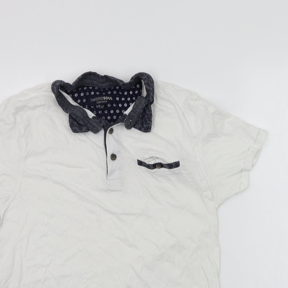 Twisted Soul Womens White   Basic Button-Up Size M