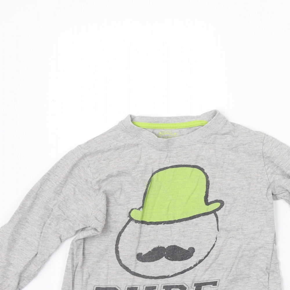 Matalan Girls Grey   Basic T-Shirt Size 4-5 Years  - washable mark