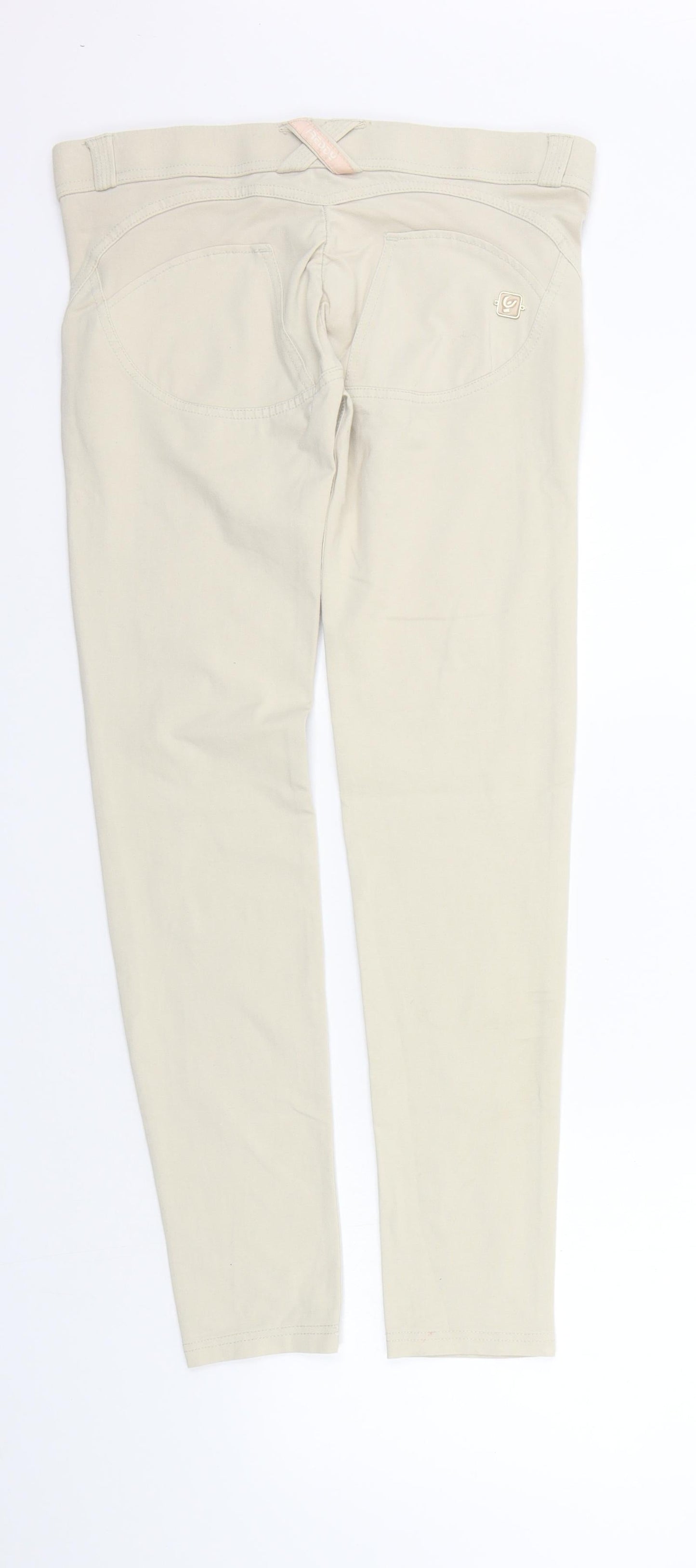 Yessica Womens Beige   Trousers  Size 10 L25 in - Elastic Waist Band