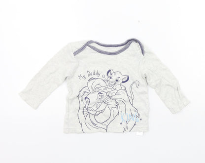 Front view of George girls’ grey jumper, size 3-6, months