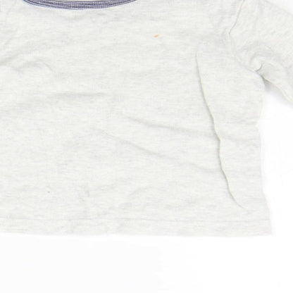 Brand and care label for George girls’ grey jumper, size 3-6, months