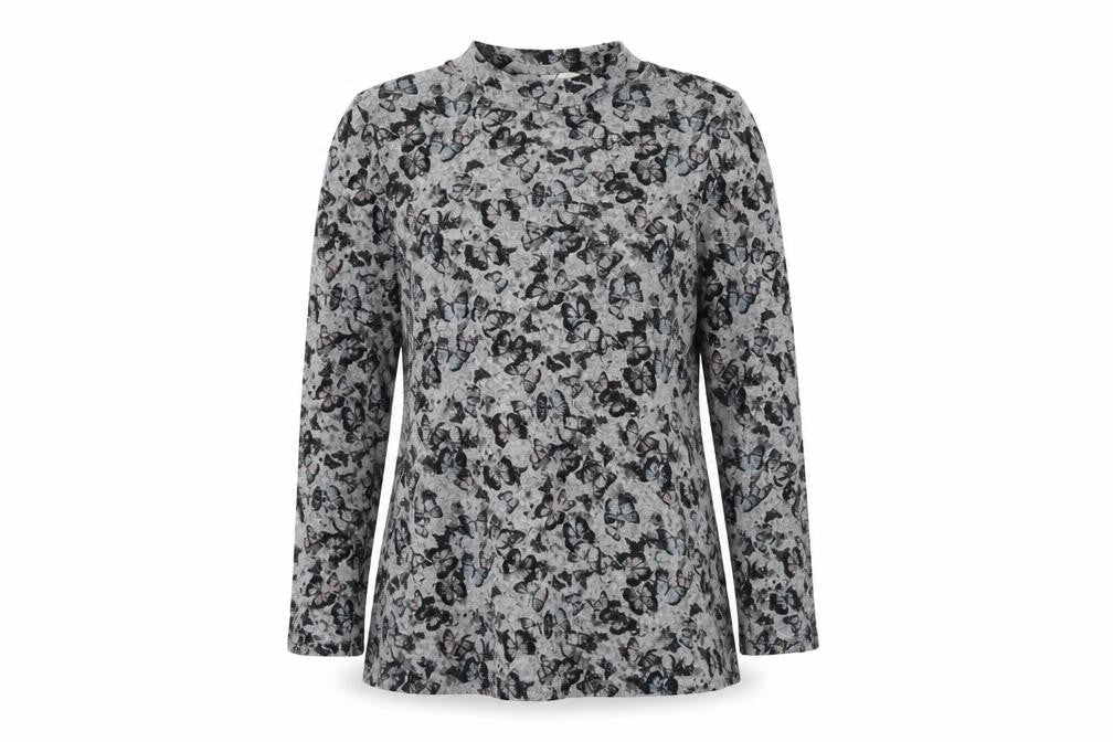 George Womens Grey Animal Print  Basic Blouse Size 8