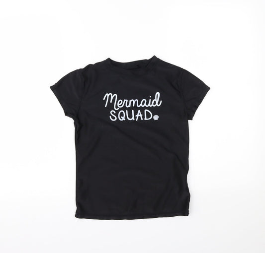 Wave Zone Girls Black   Basic T-Shirt Size 12 Years