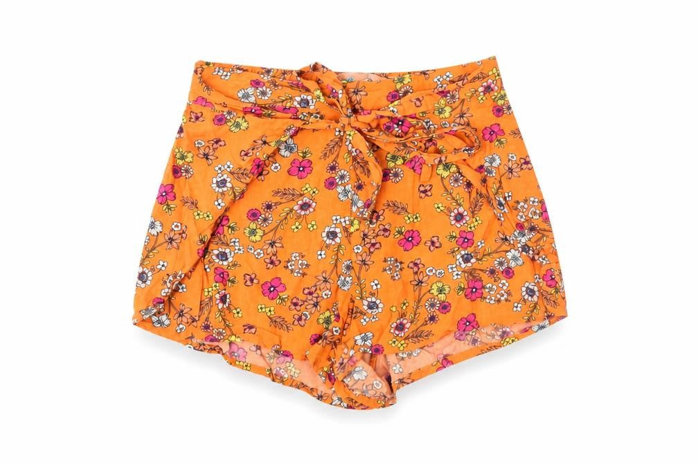 Cotton On Girls Orange Floral   Shorts Size 11 Years