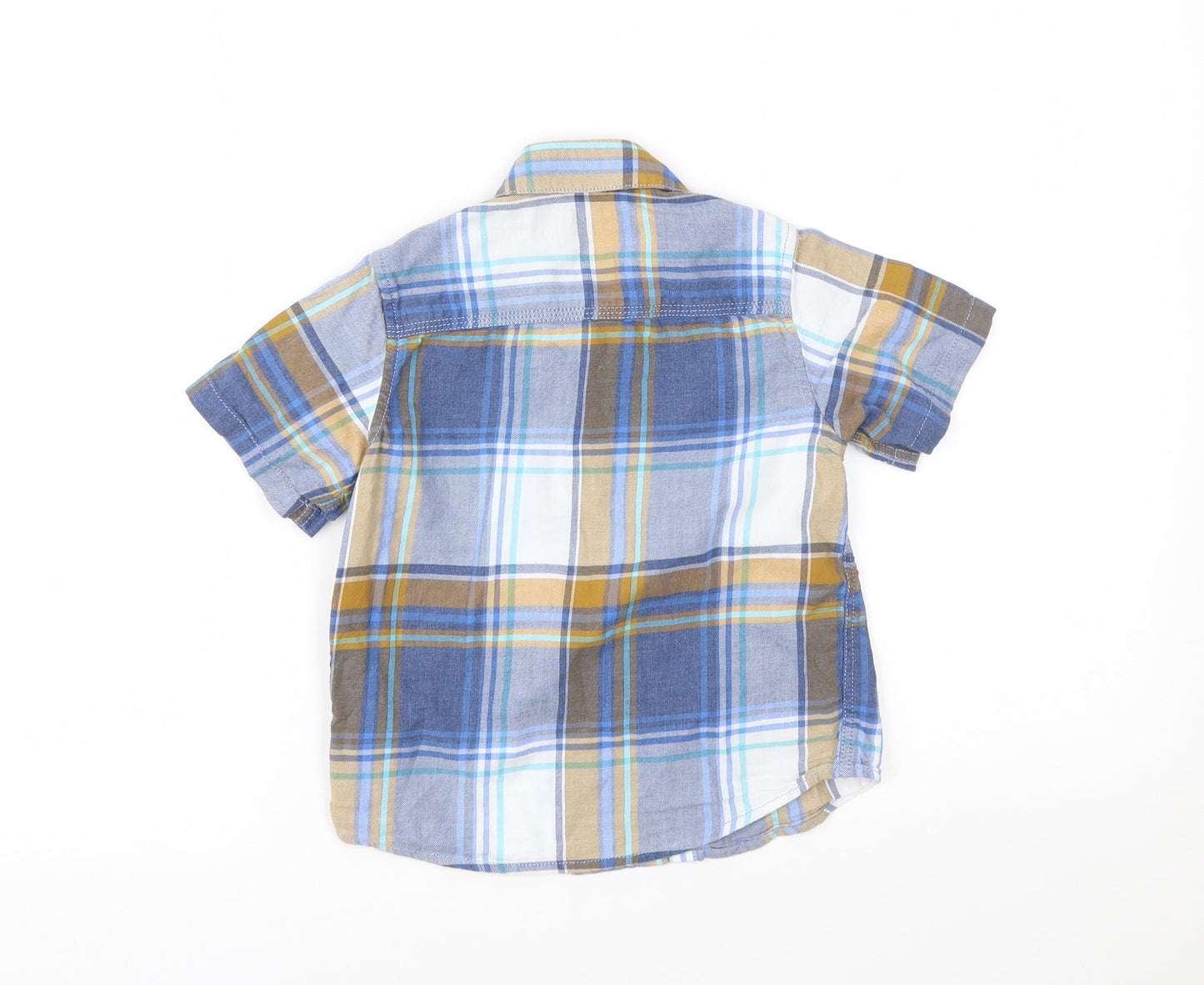 NEXT Boys Blue Plaid  Basic Button-Up Size 4 Years