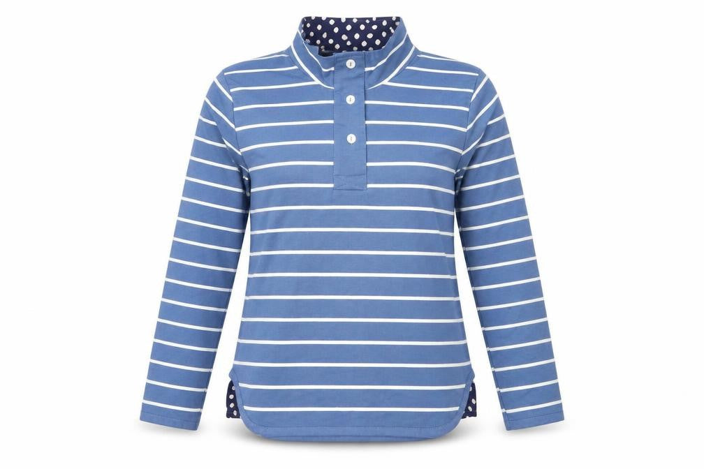 Tru Womens Blue Striped  Pullover Jumper Size S