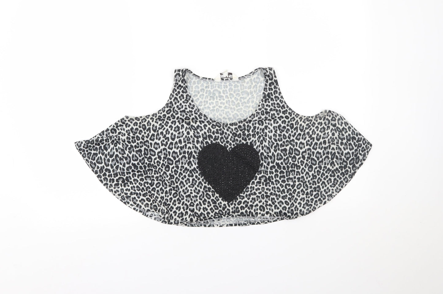 New Look Girls Grey Animal Print  Cropped Tank Size 12-13 Years