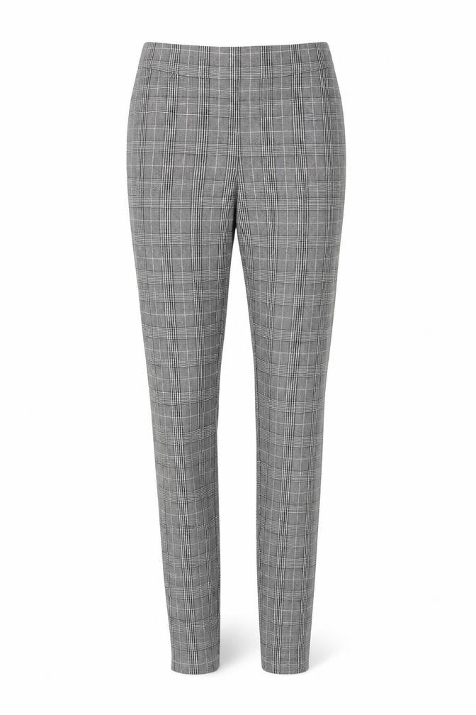 Pimkie Womens Grey Plaid  Capri Trousers Size 10 L28 in