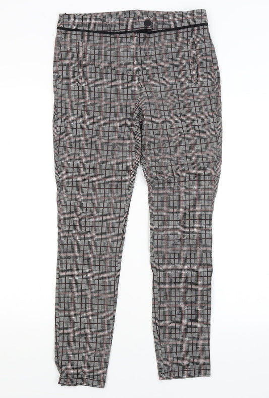 Dorothy Perkins Womens Grey Plaid  Trousers  Size 10 L27 in