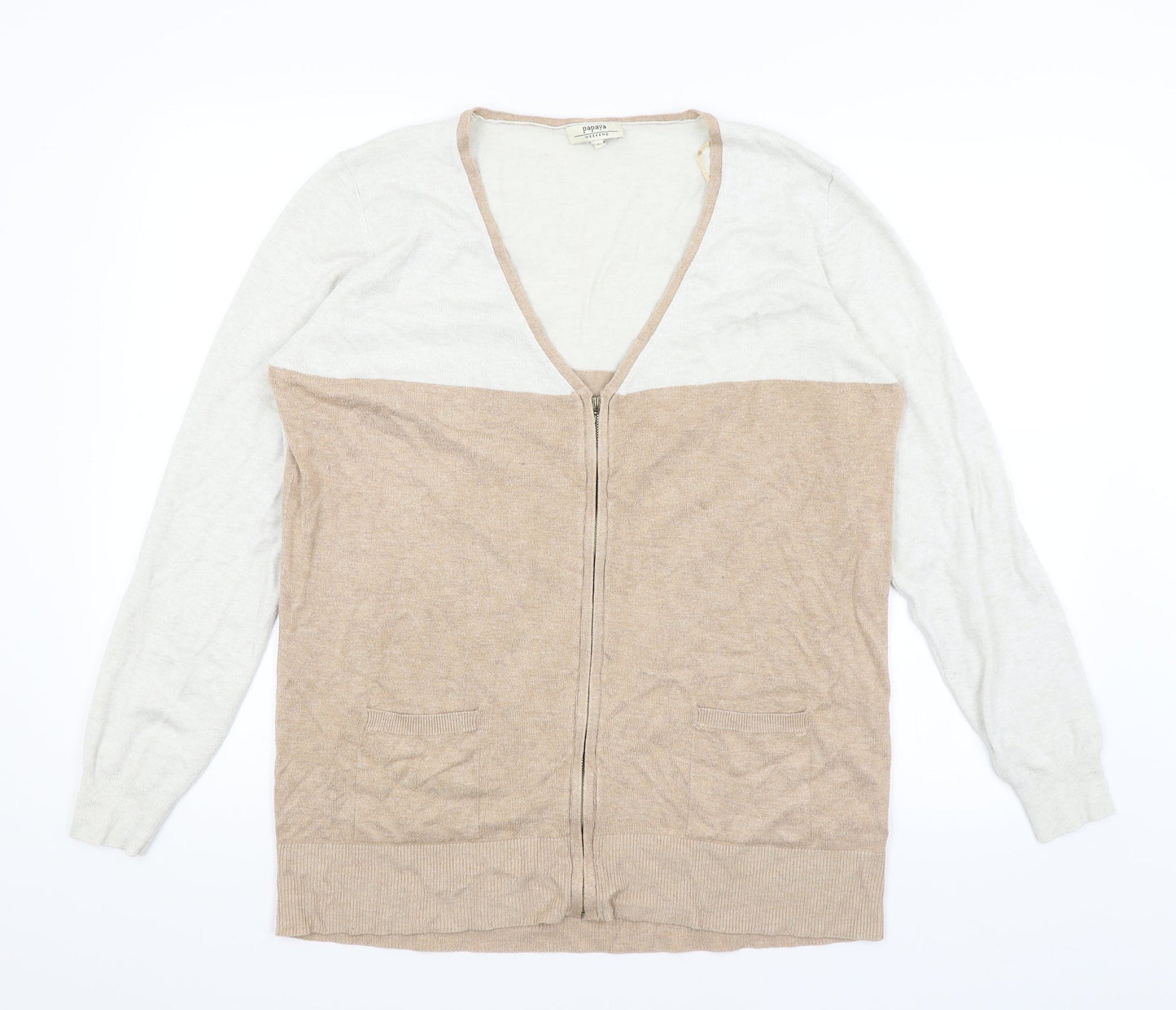 Papaya Womens Brown   Full Zip Jumper Size 18