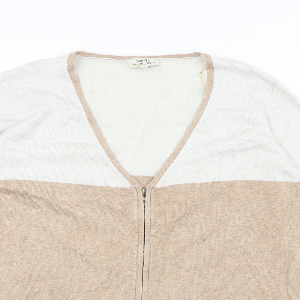 Papaya Womens Brown   Full Zip Jumper Size 18