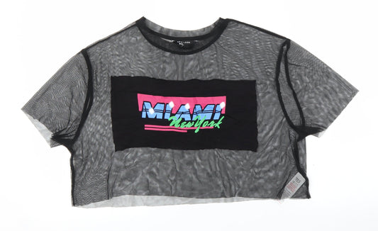 New Look Girls Black   Cropped T-Shirt Size 10-11 Years