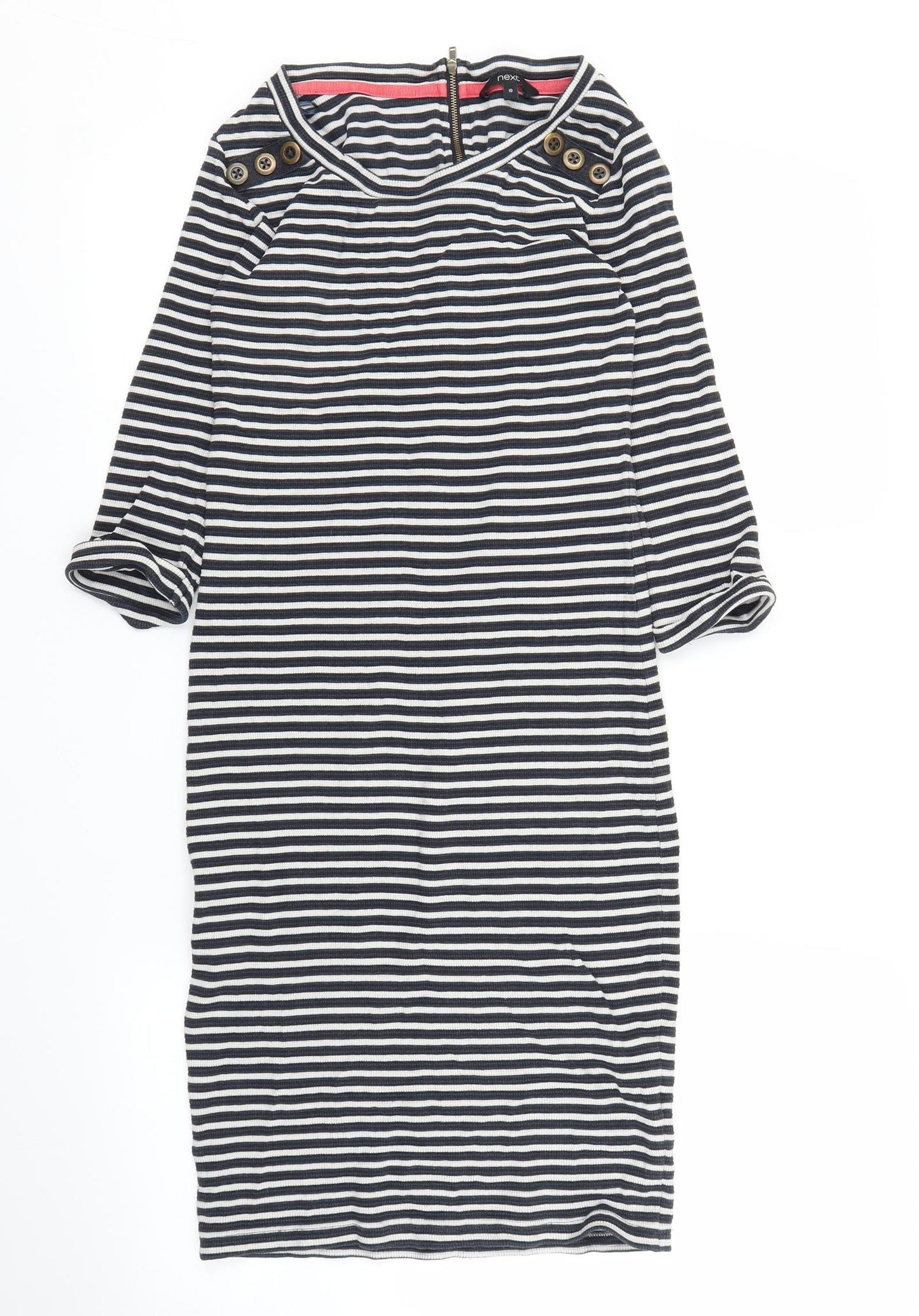 NEXT Womens Blue Striped  Sheath  Size 10