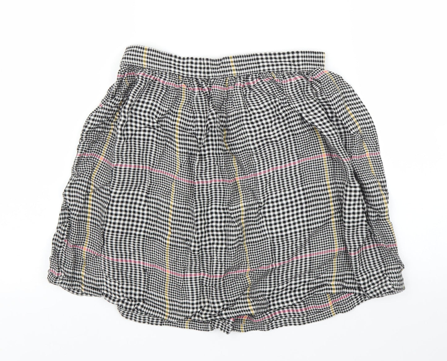 H&M Girls Black Houndstooth  A-Line Skirt Size 11 Years