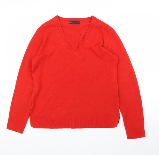M&S Womens Red   Pullover Jumper Size 12