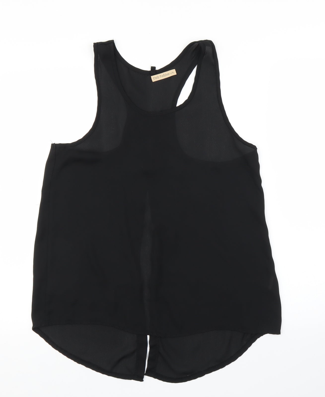 Only Fashion Womens Black   Basic Blouse Size L  - Split down back