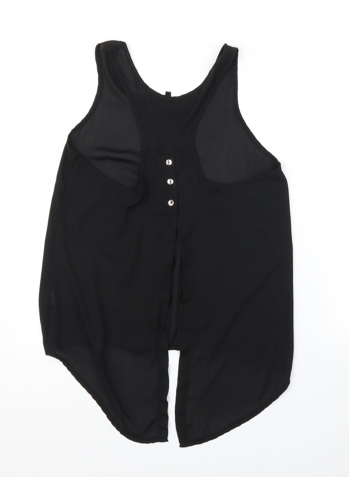 Only Fashion Womens Black   Basic Blouse Size L  - Split down back