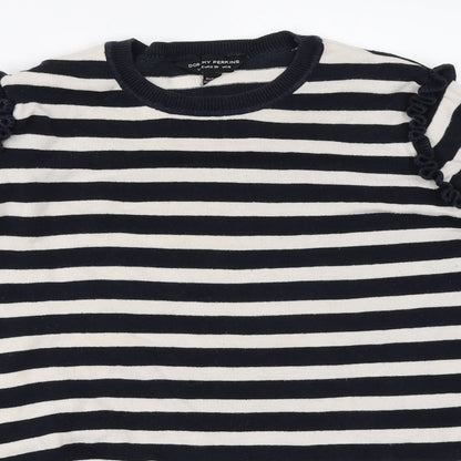 Dorothy Perkins Womens Blue Striped  Pullover Jumper Size 10