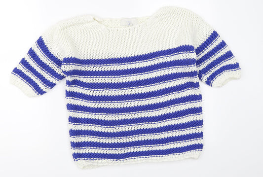 NEXT Womens Blue Striped  Pullover Jumper Size S