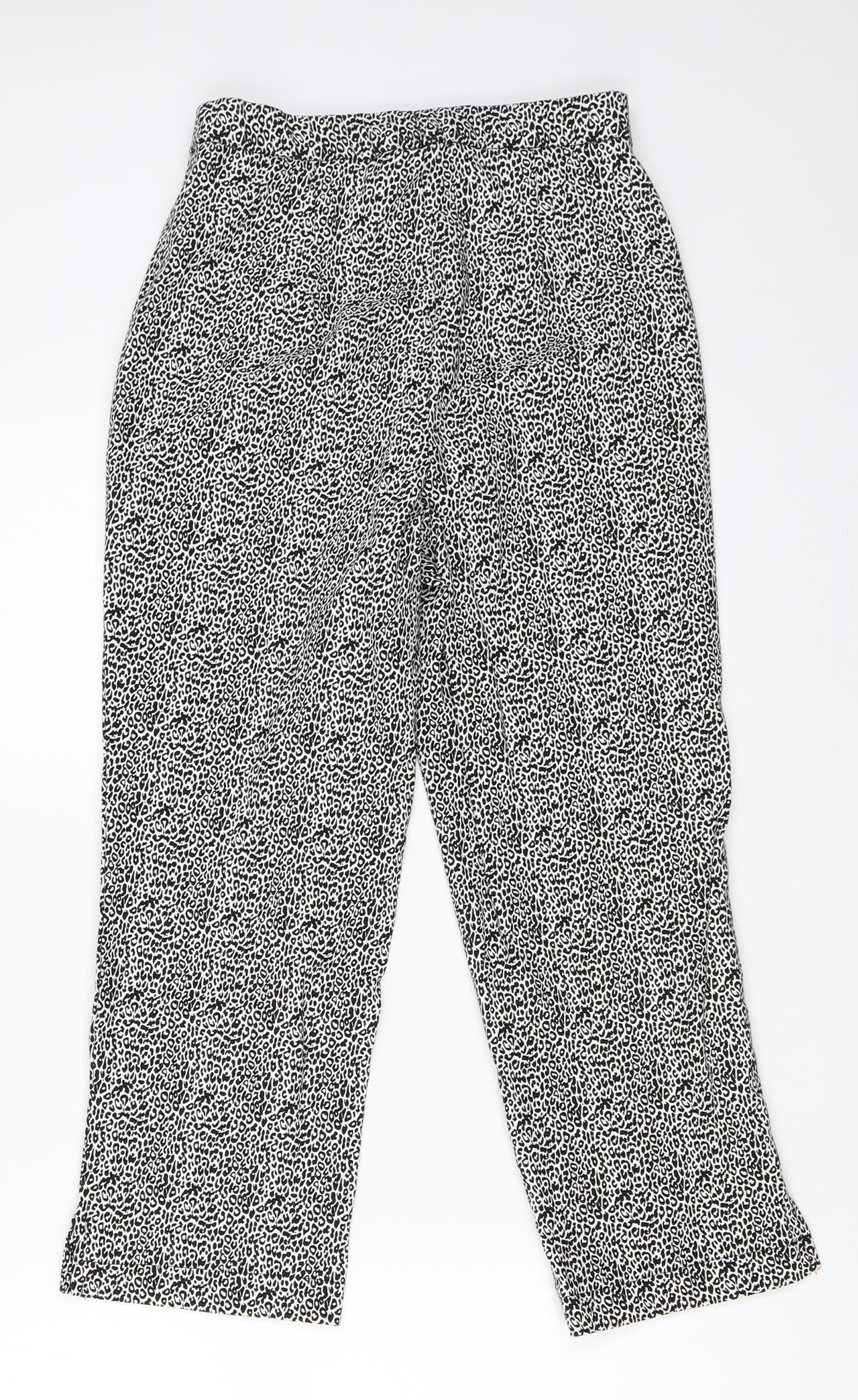 Julipa Womens White Animal Print  Cropped Trousers Size 10 L21 in