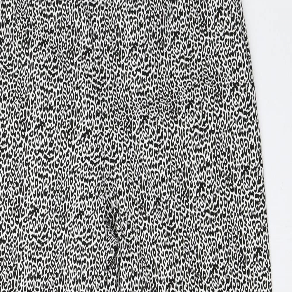 Julipa Womens White Animal Print  Cropped Trousers Size 10 L21 in