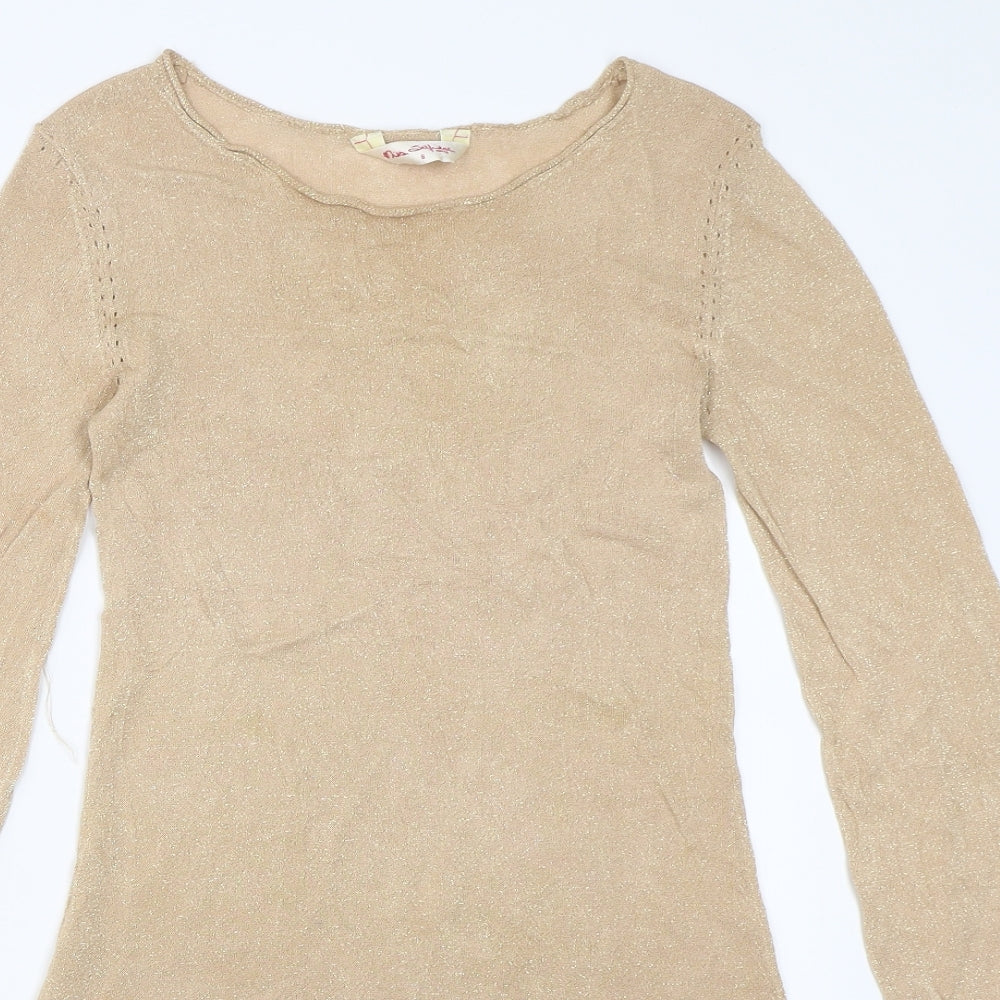 Miss Selfridge Womens Gold   Pullover Jumper Size 8