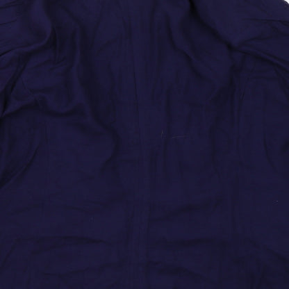Brand and care label for Internationale women’s blue jacket, size UK 16