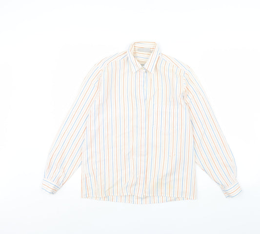 NEXT Womens Ivory Striped  Basic Button-Up Size 12