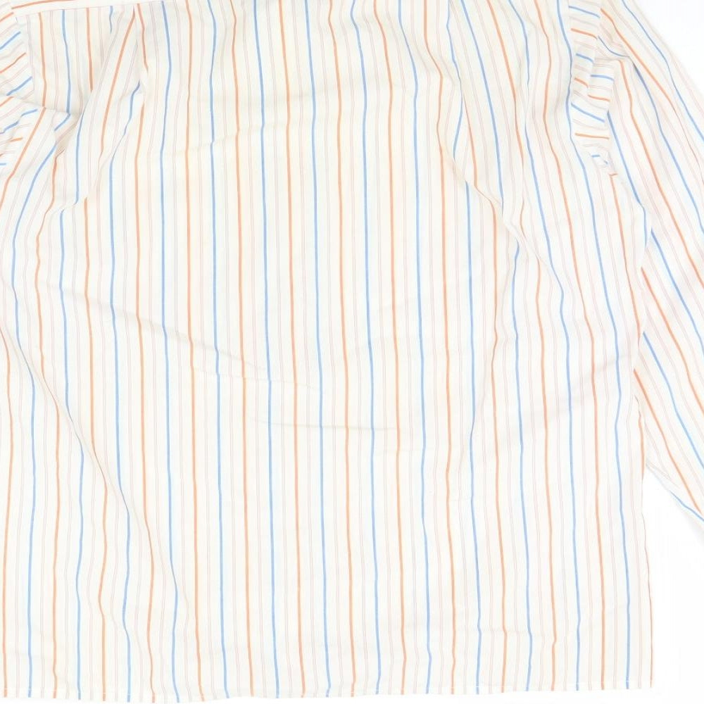 NEXT Womens Ivory Striped  Basic Button-Up Size 12