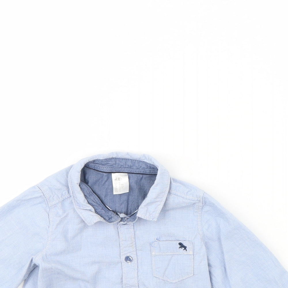 H&M Boys Blue   Basic Button-Up Size 12 Months