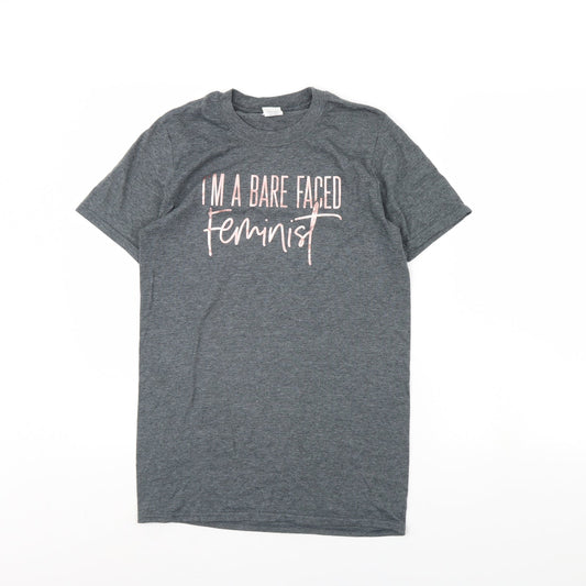 Gildan Womens Grey   Basic T-Shirt Size S