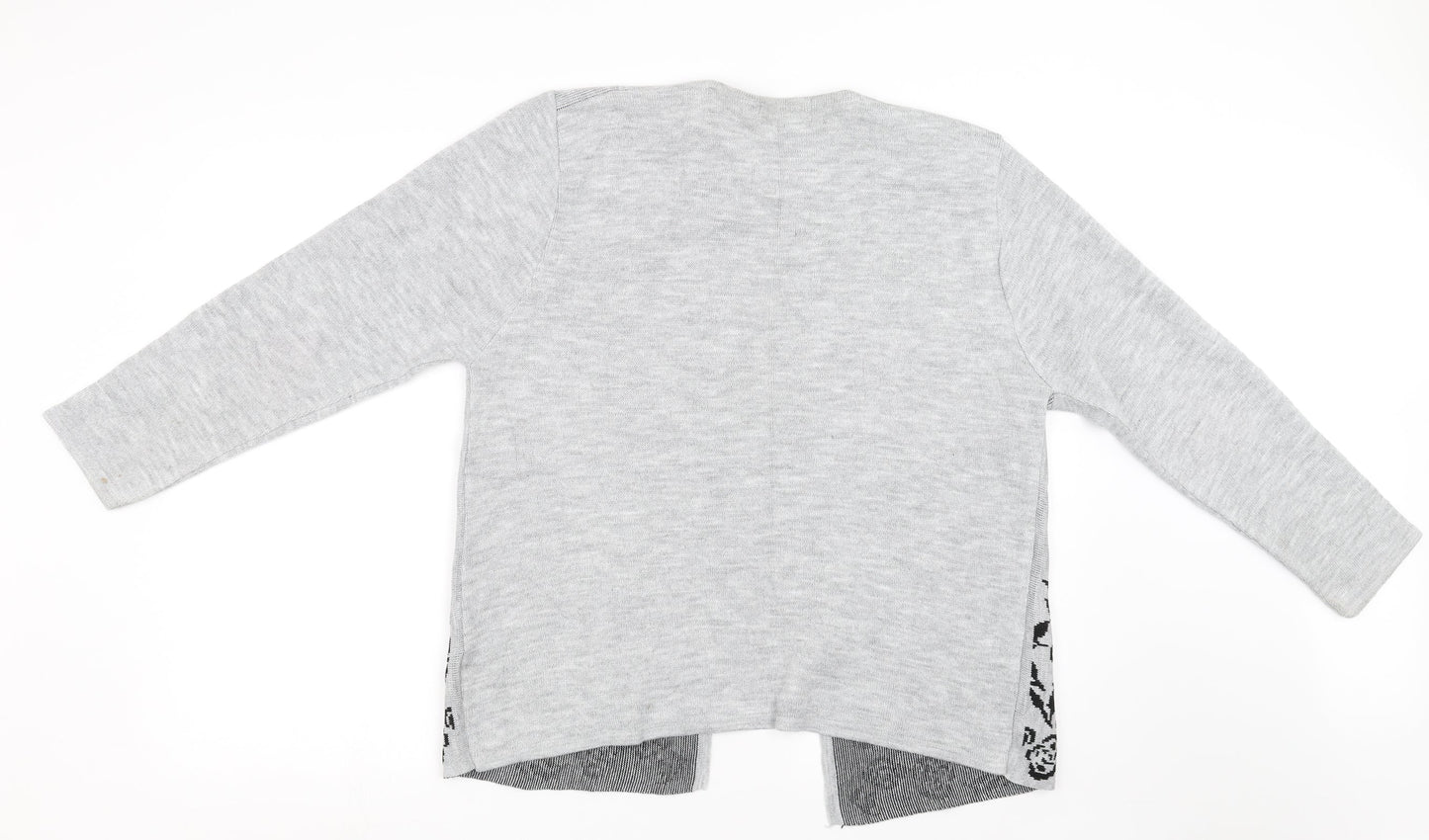 Autonomy Womens Grey Floral  Wrap Sweatshirt Size L