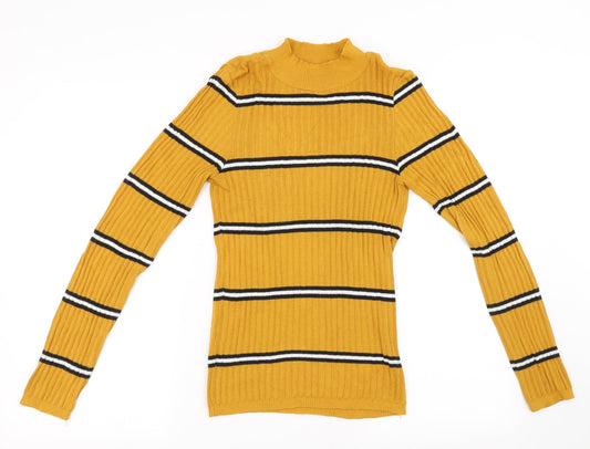 Primark Womens Yellow Striped  Pullover Sweatshirt Size S
